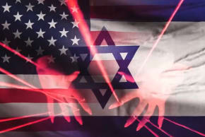 A still from AZAPAC's launch video, during which its founder, Michael Rectenwald, called pro-Israel politicians "puppets" whose "strings are pulled by donors loyal to the modern nation state of Israel."