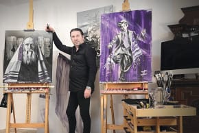 SIMON BETUEL in his home studio. 