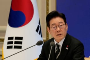 South Korean President Lee Jae Myung speaks during his new year press conference at the presidential Blue House in Seoul, South Korea, Wednesday, January 21, 2026.