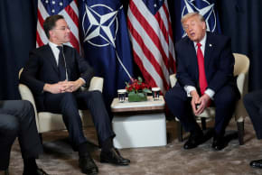 US President Donald Trump holds a bilateral meeting with NATO Secretary General Mark Rutte at the World Economic Forum (WEF) in Davos, Switzerland, January 21, 2026.