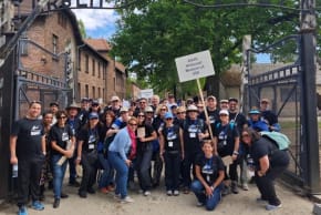 Leading the Holocaust Museum LA delegation at Auschwitz 
