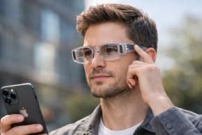 Glasses simulation. AI-integrated technologies.