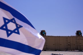 IRON BEAM: Part of the laser anti-missile interception system, seen in Sept.