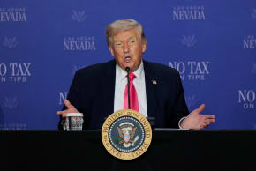 US President Donald Trump speaks during a roundtable focused on tax cuts in Las Vegas, Nevada, US, April 16, 2026.
