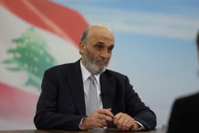 Head of the Lebanese Forces Party Samir Geagea attends an interview with Reuters in Maarab, Lebanon November 14, 2024; illustrative.