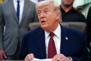 US President Donald Trump speaks from the Oval Office, April 18, 2026.