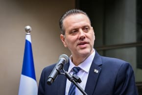 Culture and Sports Minister Miki Zohar at the opening of the Israeli Cartoon Museum in the city of Holon, central Israel, February 10, 2026.