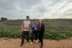 (From L) Avi Freidman, Ariela Solomon, and Yael Maoz at the site of the future Galilee Eco Center, this year.