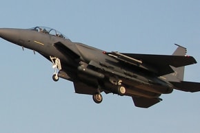 An F-15K landing; illustrative.