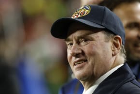 John Phelan, United States Secretary of the Navy, looks on before the game between the Washington Commanders and the Chicago Bears at Northwest Stadium on October 13, 2025 in Landover Maryland. 