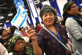 Bnei Menashe olim arriving in Israel, April 23, 2026.