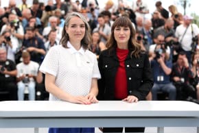 Amelie Bonnin and Juliette Armanet attend the "Partir Un Jour" (Leave One Day) photocall at the 78th annual Cannes Film Festival at Palais des Festivals on May 14, 2025 in Cannes, France.