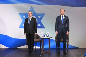 Israeli President Isaac Herzog addresses Israel’s 78th Independence Day celebration in Astana, Kazakhstan, April 27, 2026.