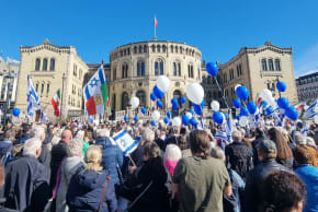 Israeli Independence Day celebration in Oslo, Norway. April 26, 2026.