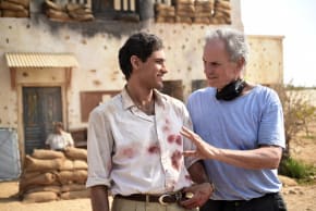Avi Nesher on the set of Image of Victory with Amir Khoury