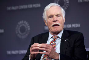 Ted Turner, founder of CNN, speaks on a panel after the screening of "Cold War", a documentary chronicling the events that fuelled the war between the United States and the Soviet Union, at the Paley Center for Media in New York April 29, 2012. 