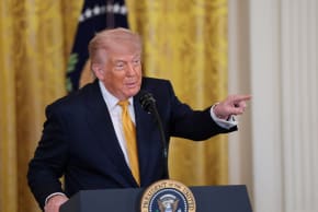 US President Donald Trump speaks during an event to mark Military Mother's Day, in the East Room at the White House in Washington, DC, US, May 6, 2026. 