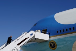 US President Donald Trump boards Air Force One as he departs for Corpus Christi, Texas, at Joint Base Andrews in Maryland, US, February 27, 2026.