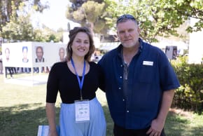 Hadas Goldman, Chairperson of MAKOM, with Alon Wald, a board member of Ammunition Hil with Alon 