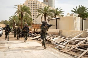 IDF forces during the “Sulfur and Fire” readiness exercise along Israel’s eastern border and the Dead Sea area on May 15, 2026. 