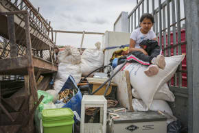 A Palestinian family leaves their farmin the Tana area near Beit Furik, east of Nablus in Judea and Samaria, May 15, 2026.