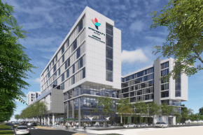 Renderings of the Jusidman Rehabilitation Hospital campus in Sde Dov, North Tel Aviv. Credit: MYS Architects.