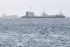 Vessels transiting through the Gulf of Oman are pictured off the coast of Muscat on July 25, 2026; Illustrative.