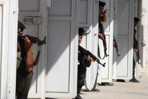 Palestinian Security Forces, who have been trained under US General Keith Dayton in Jordan, train in the West Bank city of Nablus on August 13, 2009.