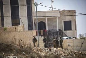 Israeli soldiers operate in the village of Tell, near the West Bank city of Nablus, July 25, 2026. 