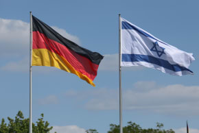 Israel flag and Germany flag. 