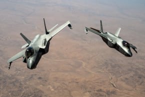 US Air Force F-35A stealth fighter jets patrol the skies over the Middle East, published August 9, 2026.