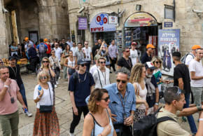Tourists in Jerusalem.