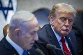 Prime Minister Benjamin Netanyahu speaks during a special plenum session in honor of US President Donald Trump at the Knesset, in Jerusalem, October 13, 2025
