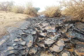 Alongside its toxicity, the oil created a hard, impermeable layer on the ground. The Avrona oil spill disaster.