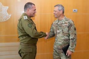 IDF Chief of Staff Lt.-Gen. Eyal Zamir meets US Air Force Chief Gen. Kenneth S. Wilsbach at the IDF's Kirya headquarters in Tel Aviv, August 23, 2026.