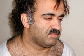 Khalid Sheikh Mohammed is shown in this file photograph during his arrest on March 1, 2003.