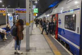 Passengers at Yitzhak Navon train station in Jerusalem on January 21, 2026.