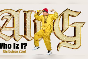An advertisement for Sacha Baron Cohen's film, "Ali G: Who Iz I?"