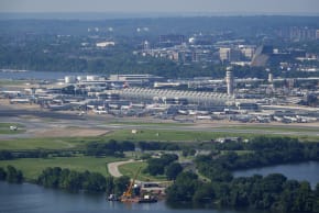 The Ronald Reagan Washington National Airport is seen on August 6, 2026 in Arlington, Virginia; illustrative