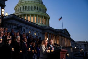 The United States House of Representatives hold a candleight vigil for Israel outside the U.S. Capitol in Washington Friday, 13th October 2023, 02:45