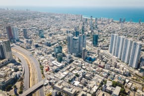 The empty streets in Tel Aviv, on Yom Kippur, the Day of Atonement, and the holiest of Jewish holidays. Israel came to a standstill for 25-hours during the high holiday of Yom Kippur when observant Jews fast and Israelis are prohibited from driving, October 2, 2025.