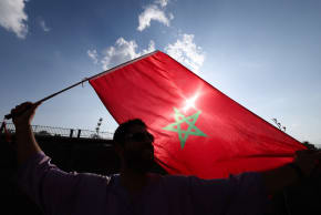 A Morocco's fan waves a flag ahead of the 2026 World Cup round of 32 football match between the Netherlands and Morocco at the Monterrey Stadium in Guadalupe on June 29, 2026; illustrative