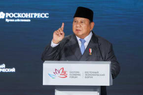 Indonesian President Prabowo Subianto delivers a speech during a plenary session of Eastern Economic Forum in Vladivostok, Russia, September 3, 2026. 