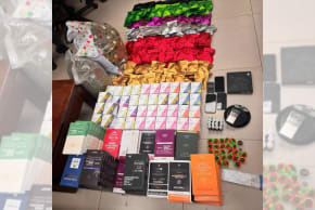 Drugs and drug paraphernalia seized from a central Israel apartment on September 22, 2026.