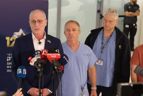 Ambassador to the US Yechiel Leiter gives a press conference on September 24, 2026, after his son Neria was seriously wounded in a terror attack.  