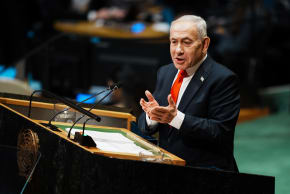 Prime Minister of Israel Benjamin Netanyahu speaks during the 81st session of the United Nations (U.N.) General Assembly at U.N. Headquarters on September 24, 2026 in New York City. 