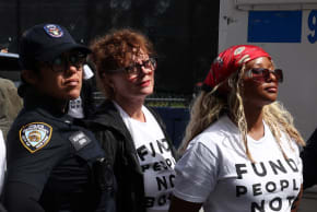 Actor Susan Sarandon is detained during a protest ahead of Israeli Prime Minister Benjamin Netanyahu's address to the United Nations 81st General Assembly in New York City, US, September 24, 2026.