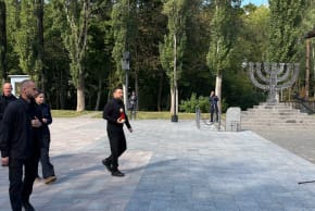 Ukrainian President Volodymyr Zelensky attends a memorial commemorating the 85th anniversary of the Babyn Yar massacre, September 29, 2026