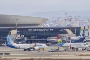 Flydubai plane seen at the Ben-Gurion International Airport, outside of Tel Aviv, September 30, 2026.
