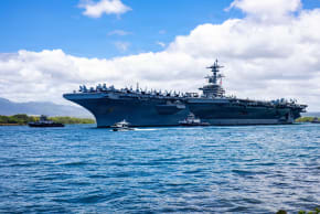 Nimitz-class aircraft carrier USS Theodore Roosevelt (CVN 71) in Exercise Rim of the Pacific 2026, July 7, 2026.